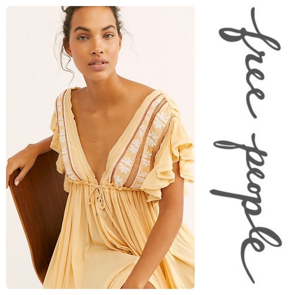 Free People Will Wait For You Midi Dress Natural - Picture 3 of 6